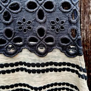 Free People cotton lace peplum top - size unknown, fits like a LG
